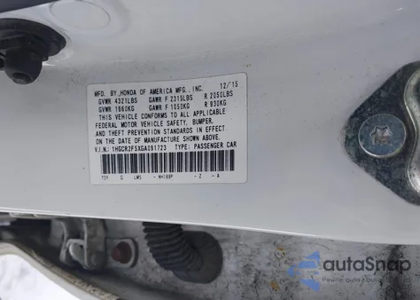 2016 Honda Accord Sport z USA, uszkodzony, nr VIN 1HGCR2F5XGA091723